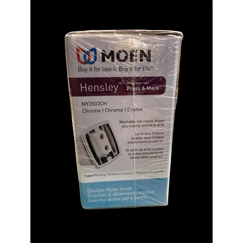 MOEN Hensley Double Robe Hook Spot Resist-Brushed Nickel - MY3503CH  SEALED PKG